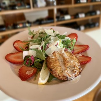 Luigi's Restaurant - Warm Crab Cake over our colorful strawberry salad - Italian Near Me - Fairfield, Connecticut Luigi's Restaurant - Warm Crab Cake over our colorful strawberry salad - Italian Near Me - Fairfield, Connecticut