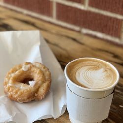 Tala Coffee Roasters - Highwood Cafe - Engine 37 latte w/ oat milk and an Old Fashioned