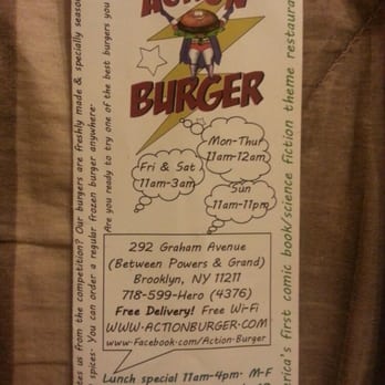 Action Burger - The Official Action Burger Menu!  KICK ASS COOL!  :) - Burgers Near Me - Brooklyn, New York