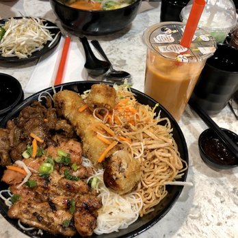 The Viet Noodle Guy - Bun Dac Biet and nuoc cham with Thai milk tea - Vietnamese Near Me - Burnaby, British Columbia The Viet Noodle Guy - Bun Dac Biet and nuoc cham with Thai milk tea - Vietnamese Near Me - Burnaby, British Columbia