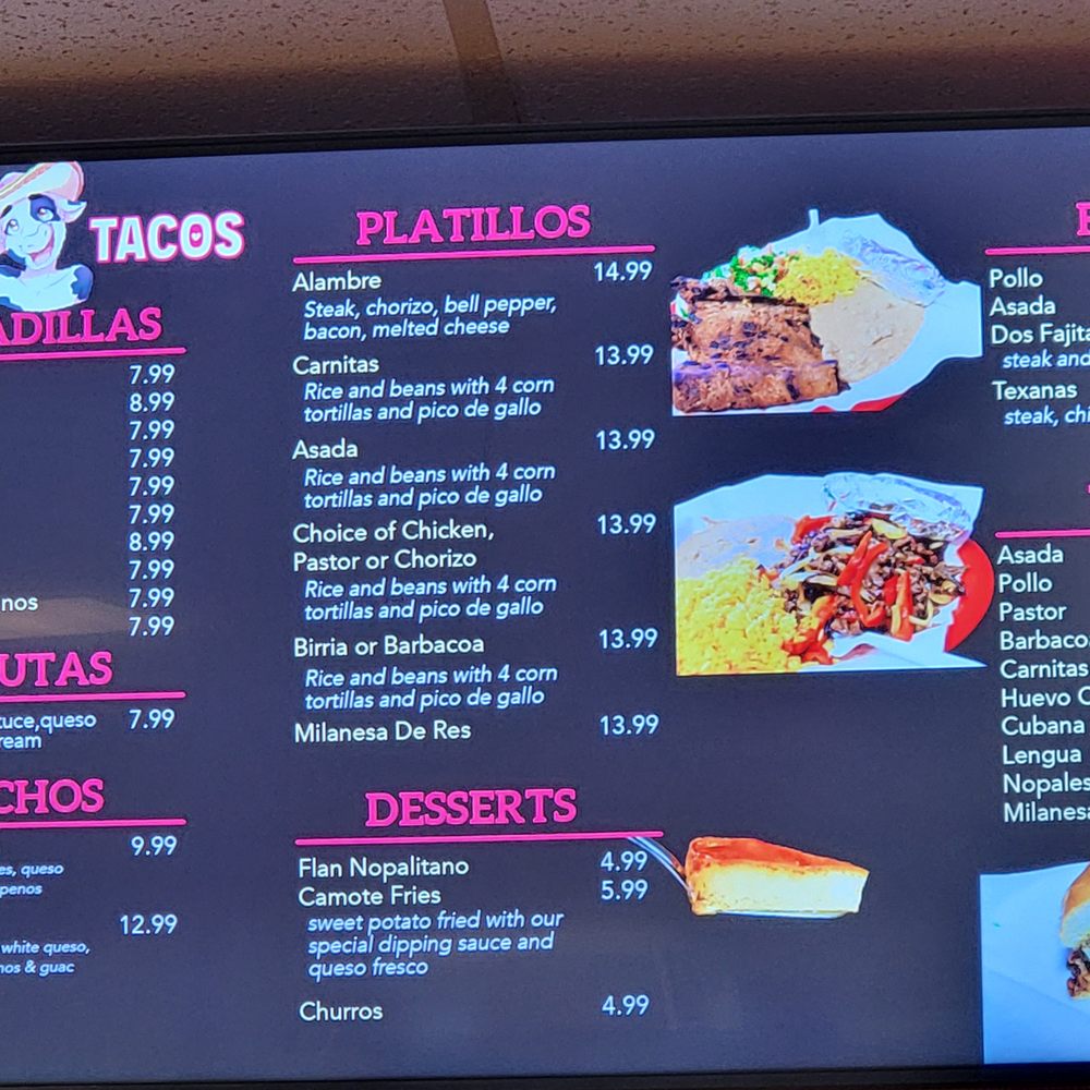 Taco's Tacos - a menu on the wall - Tacos Near Me - Buford, Georgia Taco's Tacos - a menu on the wall - Tacos Near Me - Buford, Georgia