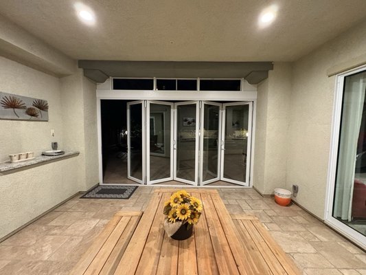 Finished bifold patio doors from the Danny Z. Yelp review