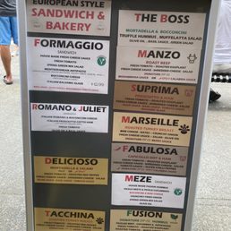 Part of sandwich menu Part of sandwich menu