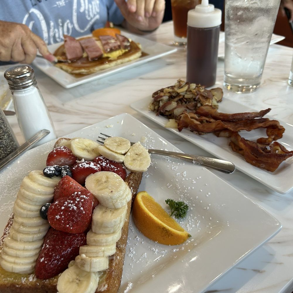Our table with our breakfast choices. Our table with our breakfast choices.