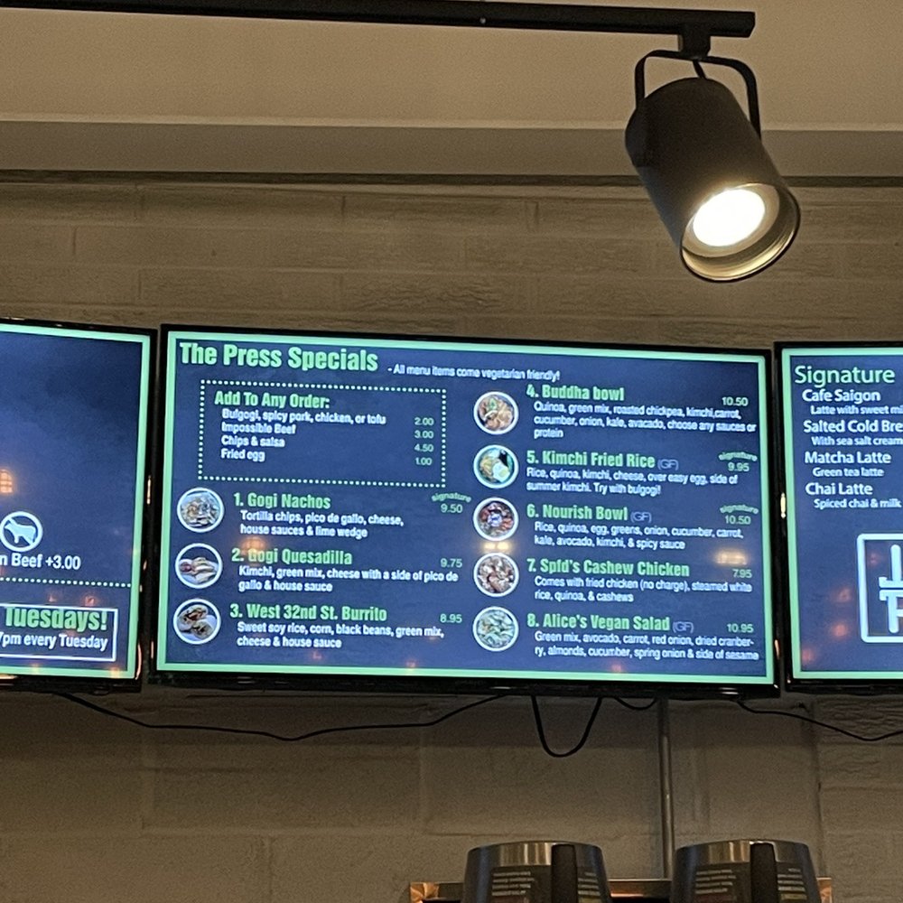 The Press Coffee & Juice Bar - Entree Menu - Cafes Near Me - Springfield, Missouri The Press Coffee & Juice Bar - Entree Menu - Cafes Near Me - Springfield, Missouri