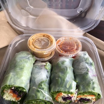 Mai Thai Cuisine - Vegetarian Spring Rolls with peanut and chili sauce. - Thai Near Me - Pacific Grove, California Mai Thai Cuisine - Vegetarian Spring Rolls with peanut and chili sauce. - Thai Near Me - Pacific Grove, California