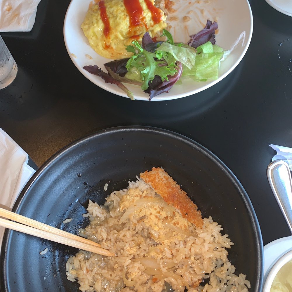 Don Don Express - Half eaten Chicken Omurice Lunch Special and Fish Katsu Don Lunch Special. Completely recommend! - Asian Fusion Near Me - Austin, Texas