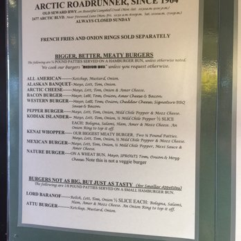 Arctic Roadrunner - Burgers Near Me - Anchorage, Alaska Arctic Roadrunner - Burgers Near Me - Anchorage, Alaska