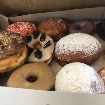 Randy's Donuts - Daughter loved the Nutella  Hubby liked the strawberry filled lemon old fashioned - Donuts Near Me - Riverside, California