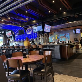 Yard House - Bar area as viewed from the back Viking table booths. - New American Near Me - Las Vegas, Nevada