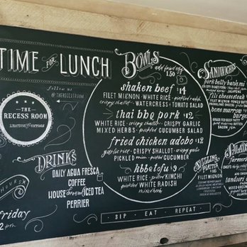 Paper Cliché - The Recess Room - Lunch Menu - Calligraphy Near Me Paper Cliché - The Recess Room - Lunch Menu - Calligraphy Near Me