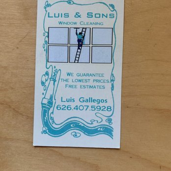 Luis & Sons Window Cleaning - Business card. - Pressure Washers Near Me Luis & Sons Window Cleaning - Business card. - Pressure Washers Near Me