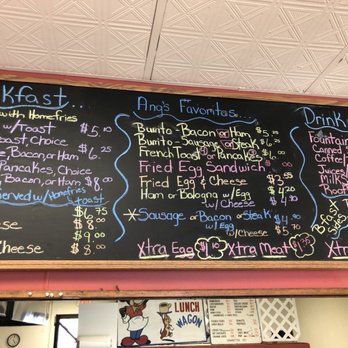 Ang's Lunch Car - a menu on a blackboard - American Near Me - Buffalo, New York