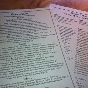 Grace's Table - Menu - New American Near Me - Napa, California Grace's Table - Menu - New American Near Me - Napa, California