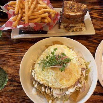 Farmer's Table - Chula Vista - House Fries Green chilaquiles  Steak sandwich - New American Near Me - Chula Vista, California