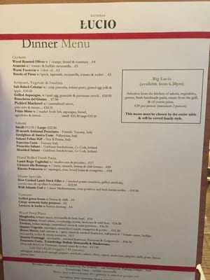 Menu photo 2 Osteria Lucio Dublin, D