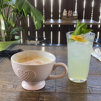 Sage Social Eatery - Brown Sugar Latte and Cucumber Lemonade Very good - Latin American Near Me - Covina, California Sage Social Eatery - Brown Sugar Latte and Cucumber Lemonade Very good - Latin American Near Me - Covina, California