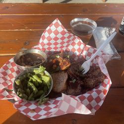 Smoke Wring BBQ - Tri tip and poppers with bacon.