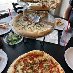 Bruno's Pizza & Wings - Tuscan on top, Jalapeño Popper (my favorite) middle and New Mexican on bottom.