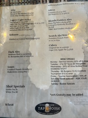 Menu photo 1 Riverview Tap House Gibsonton, FL Menu photo 1 Riverview Tap House Gibsonton, FL