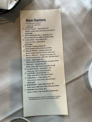 Menu photo 2 The Oyster Bar Bow, WA