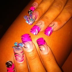 Queen Nails - My fav butterflies n dice 3D