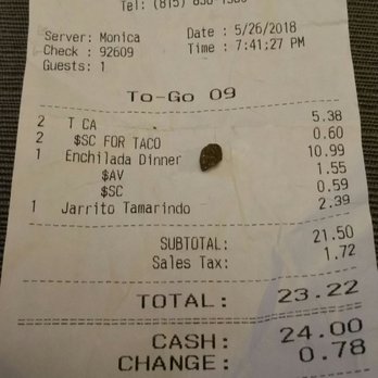 El Burrito Loco - I found the lucky pebble in my enchilada! - Mexican Near Me - Lockport, Illinois