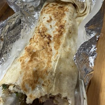 The Palm Tree - Chicken Shawarma Wrap was so good I couldn't wait to bite into it before taking a photo - Mediterranean Near Me - Riverside, California