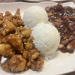 C25. Honey Garlic Chicken & Chicken Teriyaki Combo