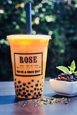 Rose Donuts And Ice Cream by null