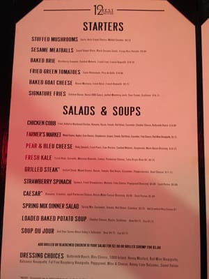 Menu photo 7 12 West Bar and Grill Farmington, MO