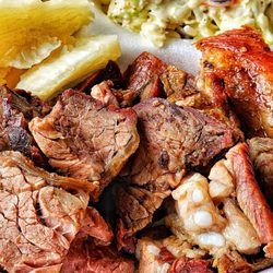 Carne En Vara El Saman - Beef grilled on a stick, the best flavor, quality, and portion size I've experienced in any Charleston food truck!