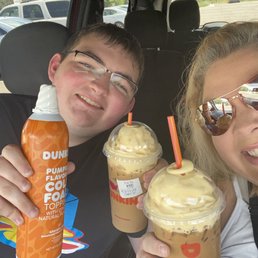 Pumpkin spice whipped cream giving to use by the manager because we had to wait a bit for our drinks and was charged wrong. Pumpkin spice whipped cream giving to use by the manager because we had to wait a bit for our drinks and was charged wrong.