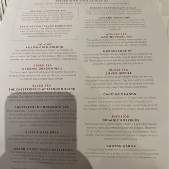 THE CHESTERFIELD MAYFAIR - Tea Menu - Hotels Near Me - London, XGL THE CHESTERFIELD MAYFAIR - Tea Menu - Hotels Near Me - London, XGL