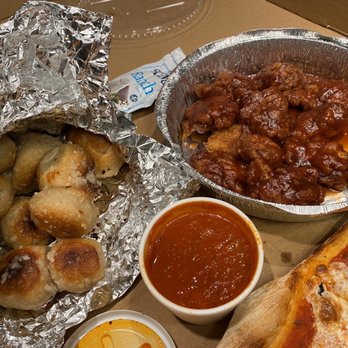 Angelo's Pizza & Pasta - Garlic knots w/ marinara sauce and Boneless Buffalo Wings (BBQ flavor) - Pizza Near Me - Fairview, New Jersey Angelo's Pizza & Pasta - Garlic knots w/ marinara sauce and Boneless Buffalo Wings (BBQ flavor) - Pizza Near Me - Fairview, New Jersey