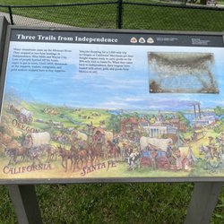 Santa Fe trail info plaque with Braille