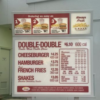 In-N-Out Burger - Menu- 4/27/25 - Burgers Near Me - Azusa, California