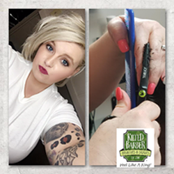 Kilted Barber Feel Like A King - Danielle - great fades, beard trims and color!!