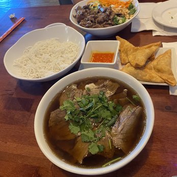Pho Saigon - N4. Brisket Soup, B6. Grilled Beef Vermicelili Noodle Bowl, A9. 6 Pieces Krab Rangoon - Vietnamese Near Me - San Antonio, Texas Pho Saigon - N4. Brisket Soup, B6. Grilled Beef Vermicelili Noodle Bowl, A9. 6 Pieces Krab Rangoon - Vietnamese Near Me - San Antonio, Texas