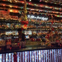 Bar area during the holidays - super cute and festive!