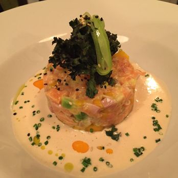 ConTenedor - Salmon tartare with Jamon puree - Spanish Near Me - Seville, SE
