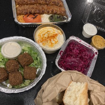 Elmas - Lamb kofta, falafel, Hummus, and some pickled red cabbage - Turkish Near Me - Parsippany-Troy Hills, New Jersey