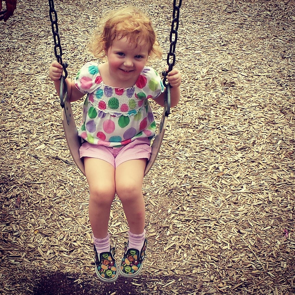 Pease Park - Addie having fun on the swings! - Parks Near Me - Austin, Texas