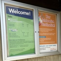 River's Edge Adventure Golf - Pricing signage.