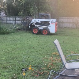 Tree stump was very difficult to pull out of fence. Tree stump was very difficult to pull out of fence.