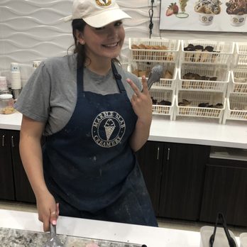 Marble Slab Creamery - Bri at work - Ice Cream & Frozen Yogurt Near Me - Colleyville, Texas Marble Slab Creamery - Bri at work - Ice Cream & Frozen Yogurt Near Me - Colleyville, Texas