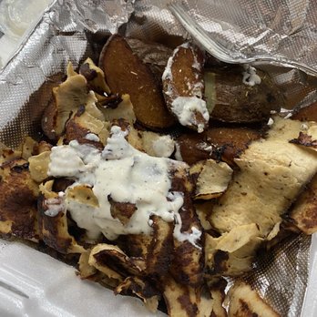Athens Square Cafe - This is your chicken gyro dinner. Some sliced chicken gyro meat and roasted potatoes. Forgot my salad and pita. All for $20. Never again - Greek Near Me - East Northport, New York Athens Square Cafe - This is your chicken gyro dinner. Some sliced chicken gyro meat and roasted potatoes. Forgot my salad and pita. All for $20. Never again - Greek Near Me - East Northport, New York