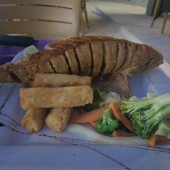 Roatan Island Honduras - Whole Fried Red Snapper with Fried Yucca and veggies  ~ Grand Roatan Caribbean Resort restaurant - West Bay ... - Resorts Near Me - Miami, Florida