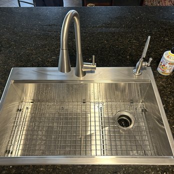 Custom Granite Masters - Widened hole on granite for overcount sink. So much better! - Kitchen & Bath Near Me - Las Vegas, Nevada Custom Granite Masters - Widened hole on granite for overcount sink. So much better! - Kitchen & Bath Near Me - Las Vegas, Nevada