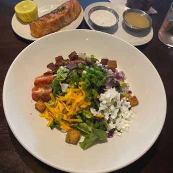 Nick's On 2nd - Local Market salad with a side of salmon - New American Near Me - Long Beach, California Nick's On 2nd - Local Market salad with a side of salmon - New American Near Me - Long Beach, California